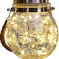 Lámpara Farol SOLAR Esfera Cristal Decorativa Guirnalda Led Amarilla x3 - Miniatura 2