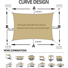 Toldo Vela Sombreadora Malla Sombra 3X4 Rectangular  3