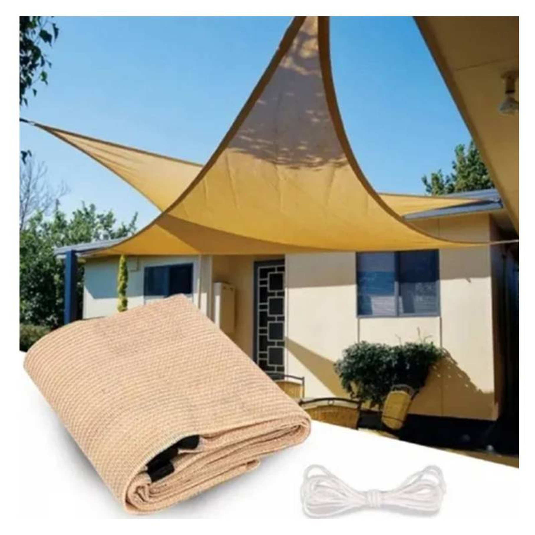 Toldo Vela Triangular Impermeable Para El Sol 3x3x3 2