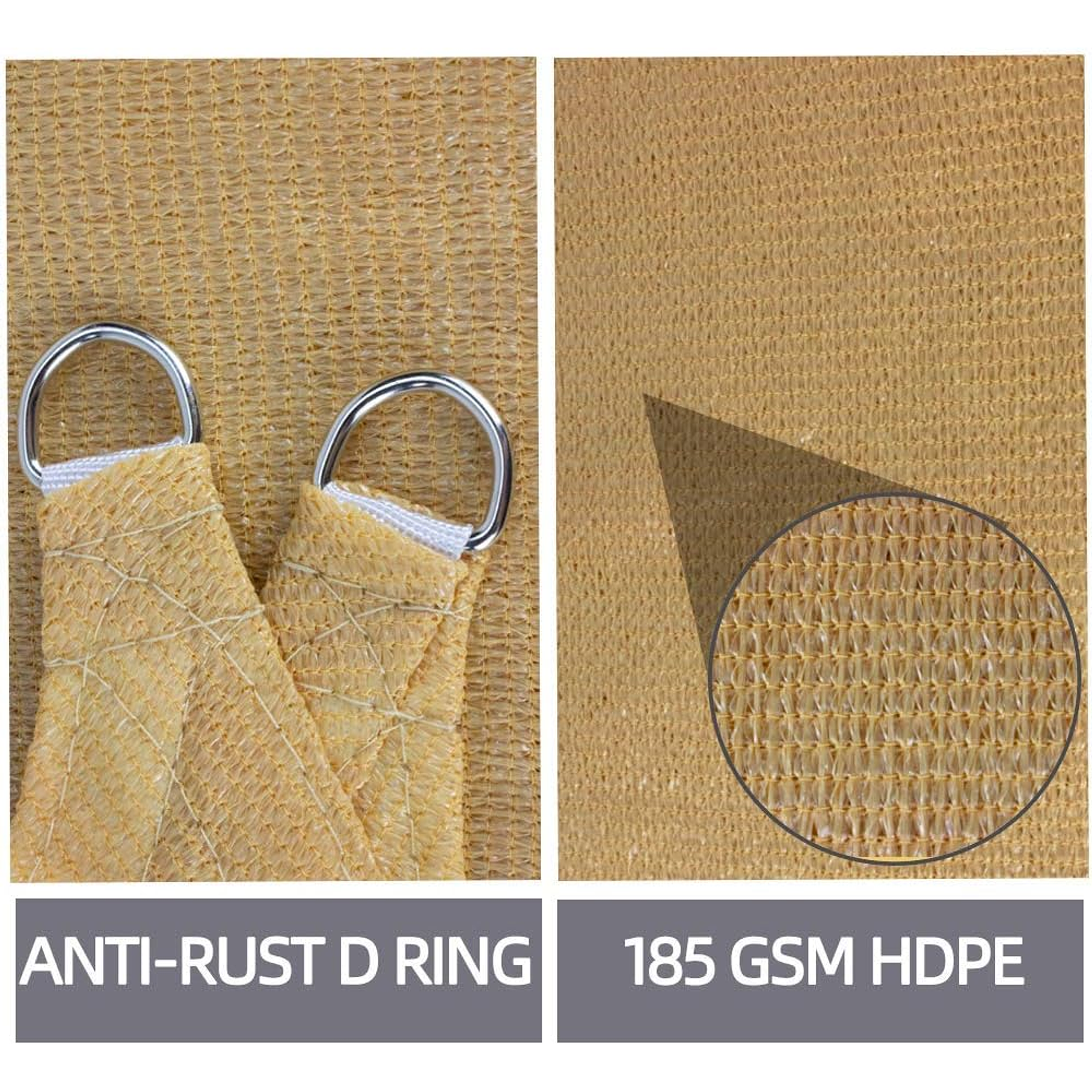 Toldo Vela Triangular Impermeable Para El Sol 3x3x3 4