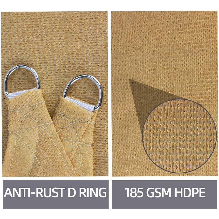 Toldo Vela Sombreadora Malla Sombra 5X5 Rectangular  5