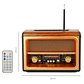 Radio Parlante Solar y Corriente Retro Bluetooth USB FM - Miniatura 5
