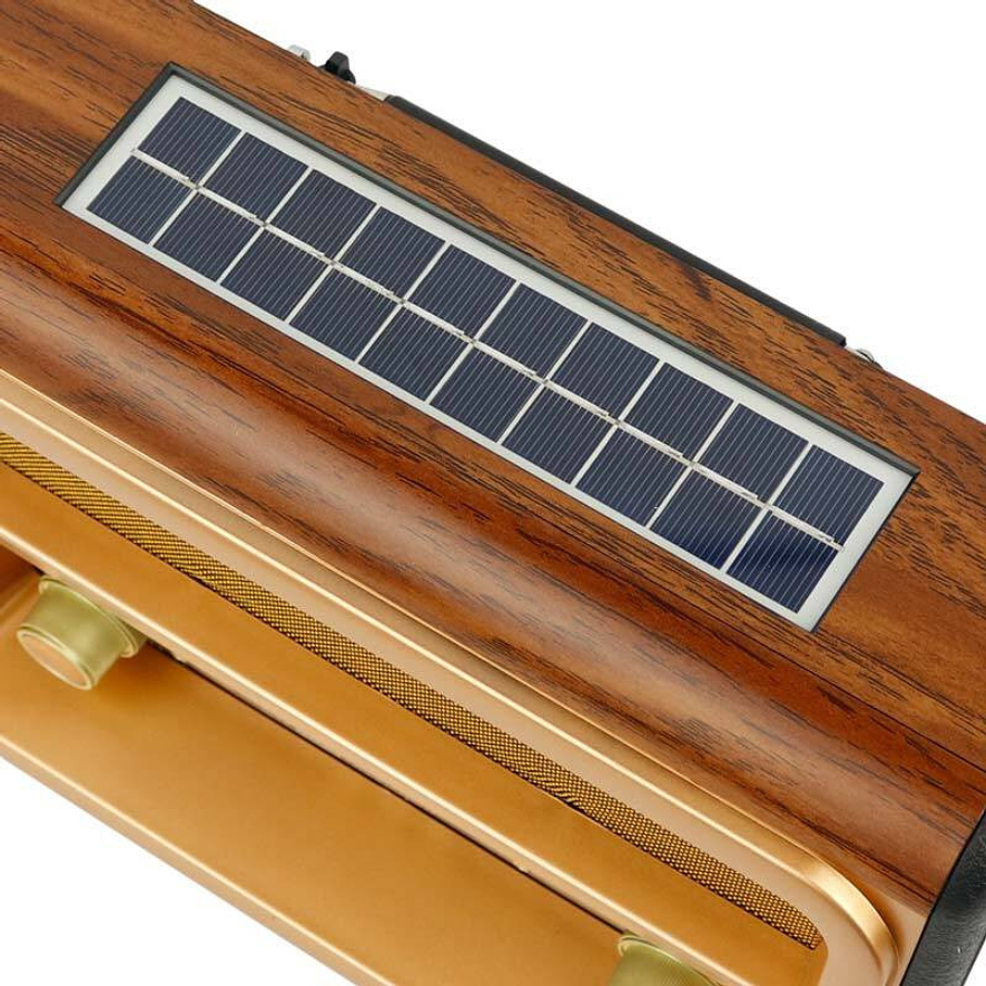 Radio Parlante Solar y Corriente Retro Bluetooth USB FM 6