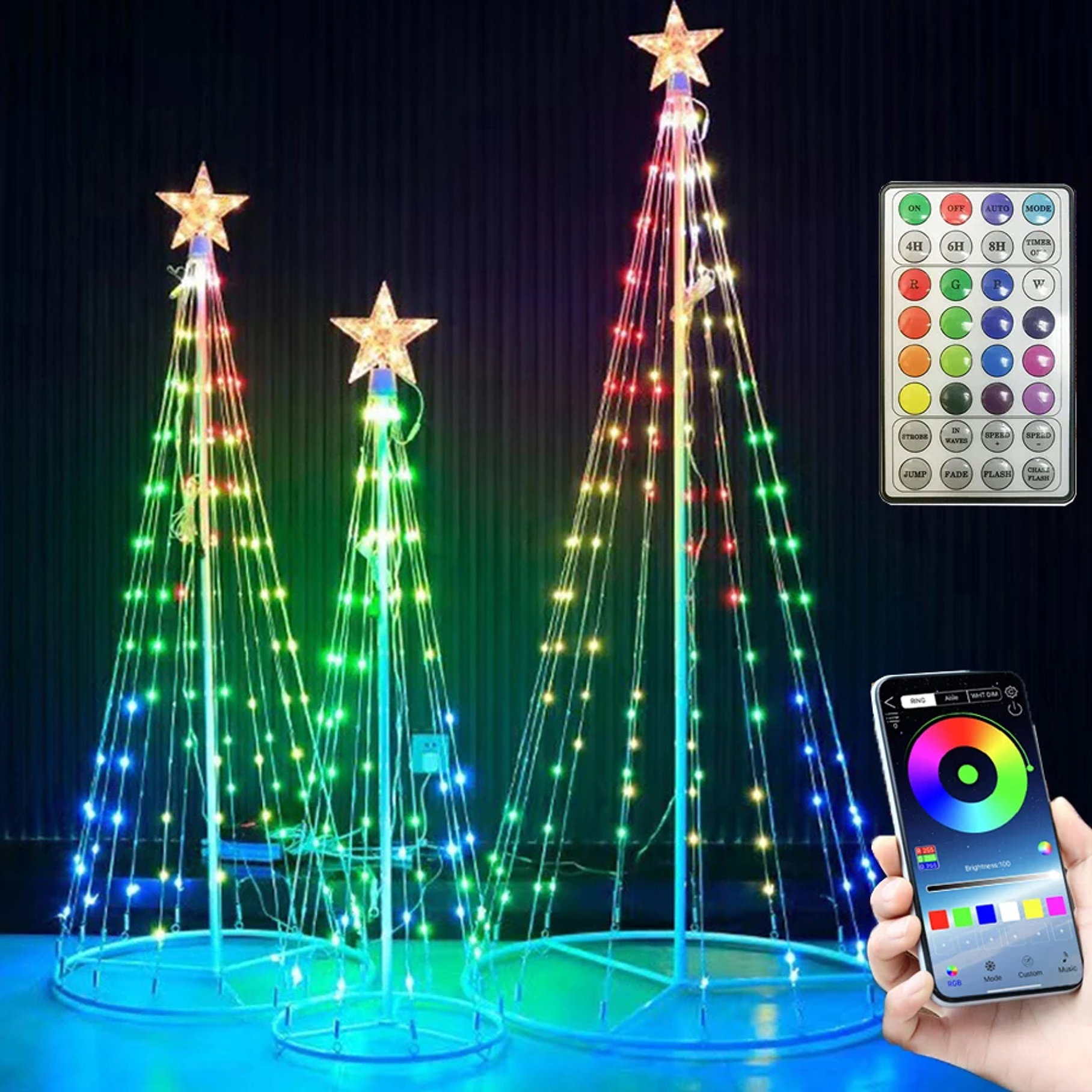 Árbol de Navidad con Luces Con Aplicacion Bluetooth 5