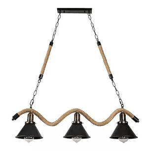 Lámpara Colgante Cañamo Rustica Vintage Cuerda Soquete 