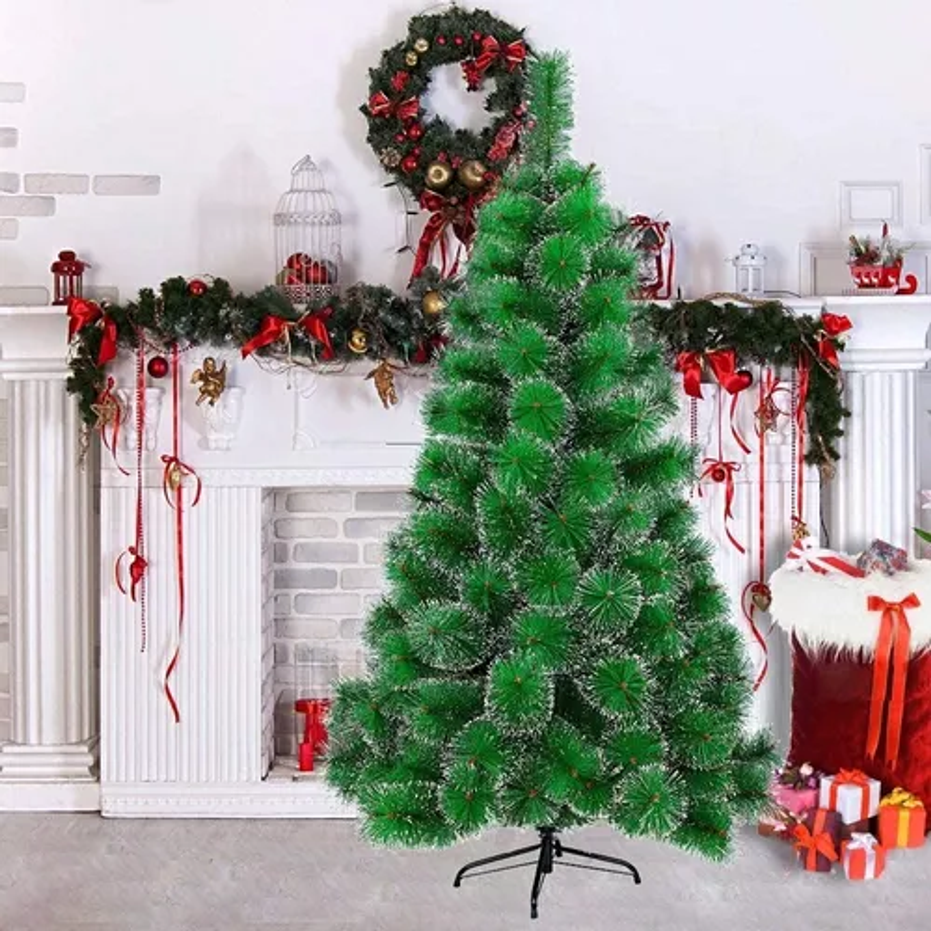 Decoración Navideña Árbol Navidad Arbolito Con Nieve 120 Cm 3