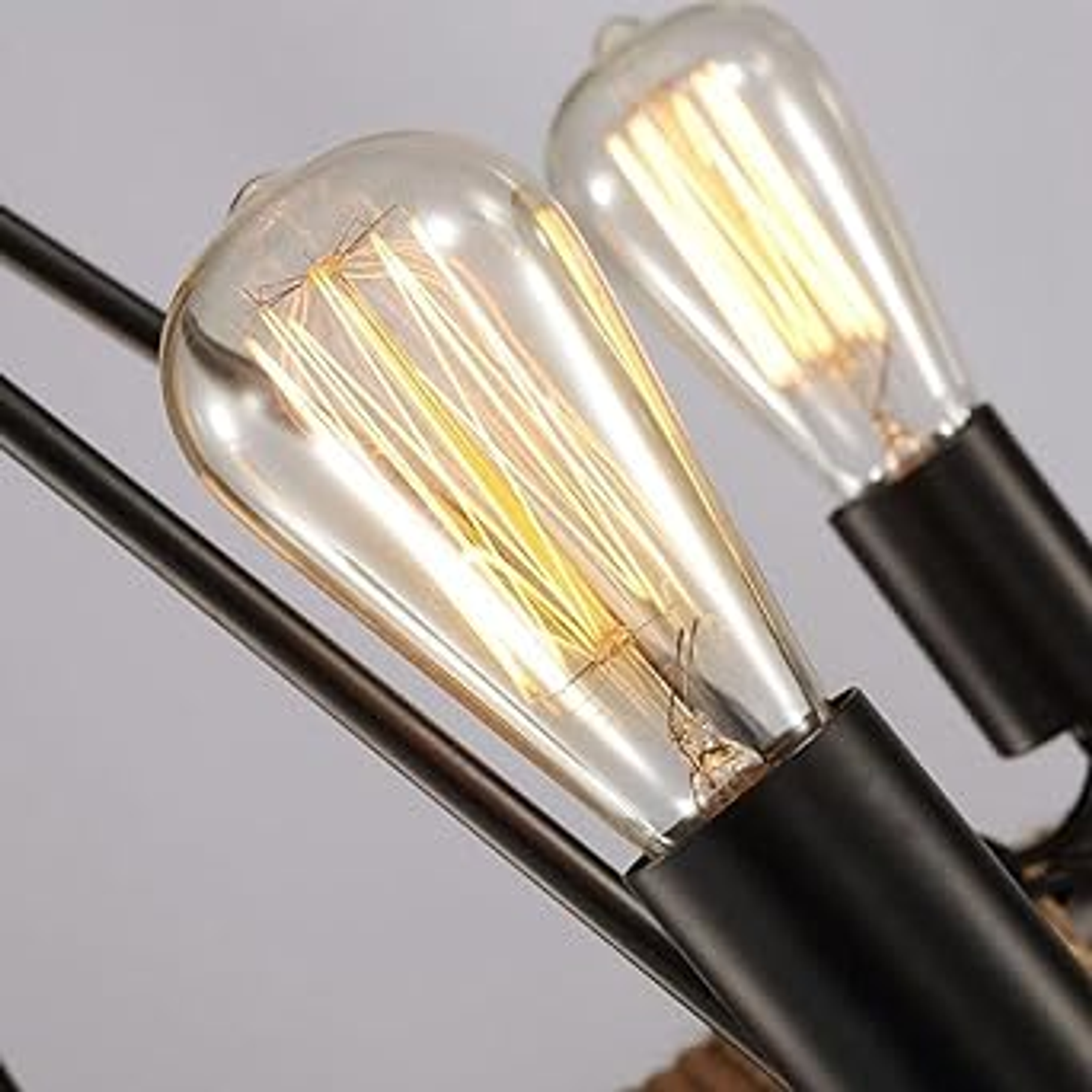 Lámpara Colgante Retro Rustica Cuerda Antigua 6 Soquetes 2