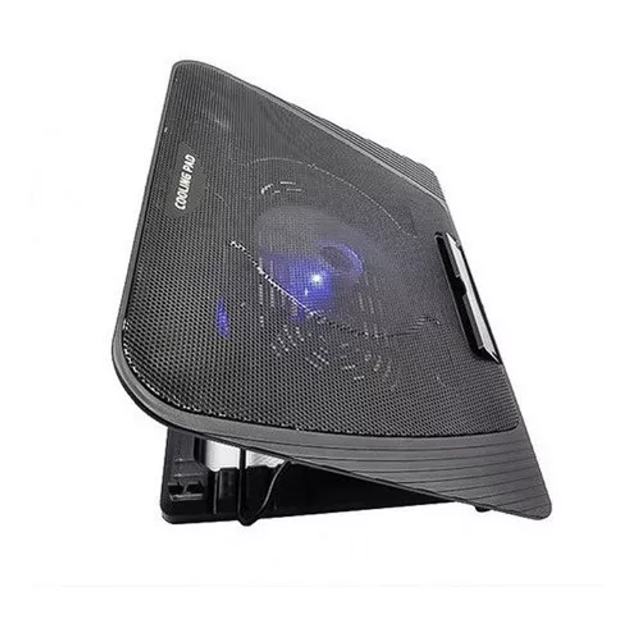 Ventilador Notebook Base Gamer Altura Ajustable Luz Led Color Negro 1