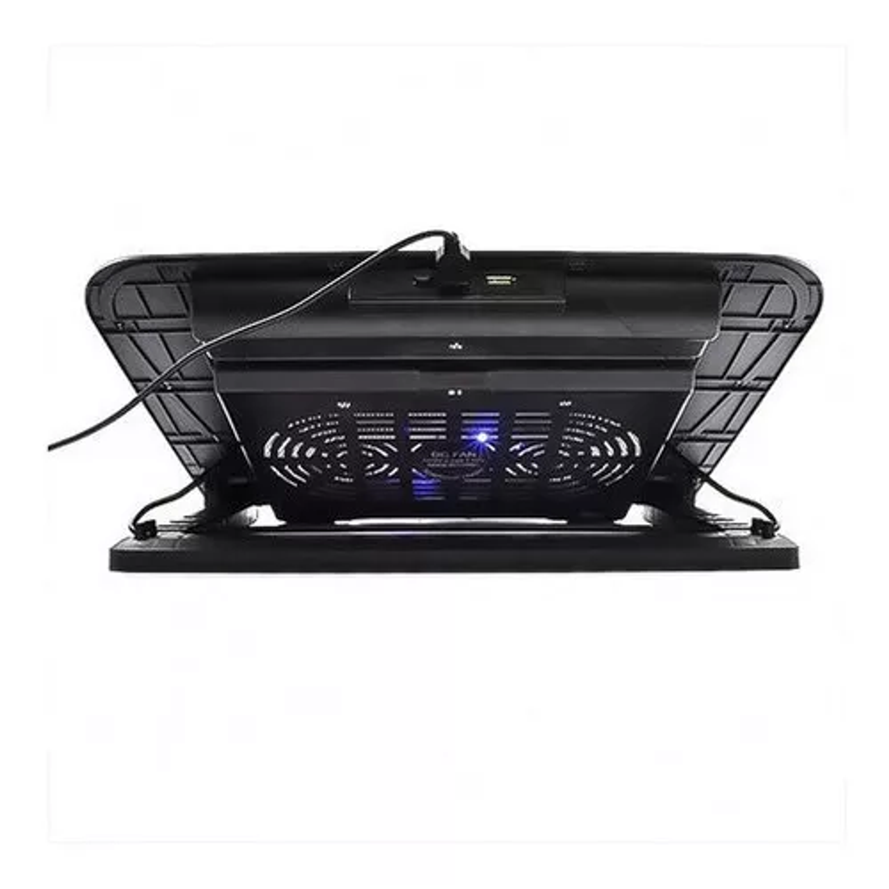 Ventilador Notebook Base Gamer Altura Ajustable Luz Led Color Negro 2