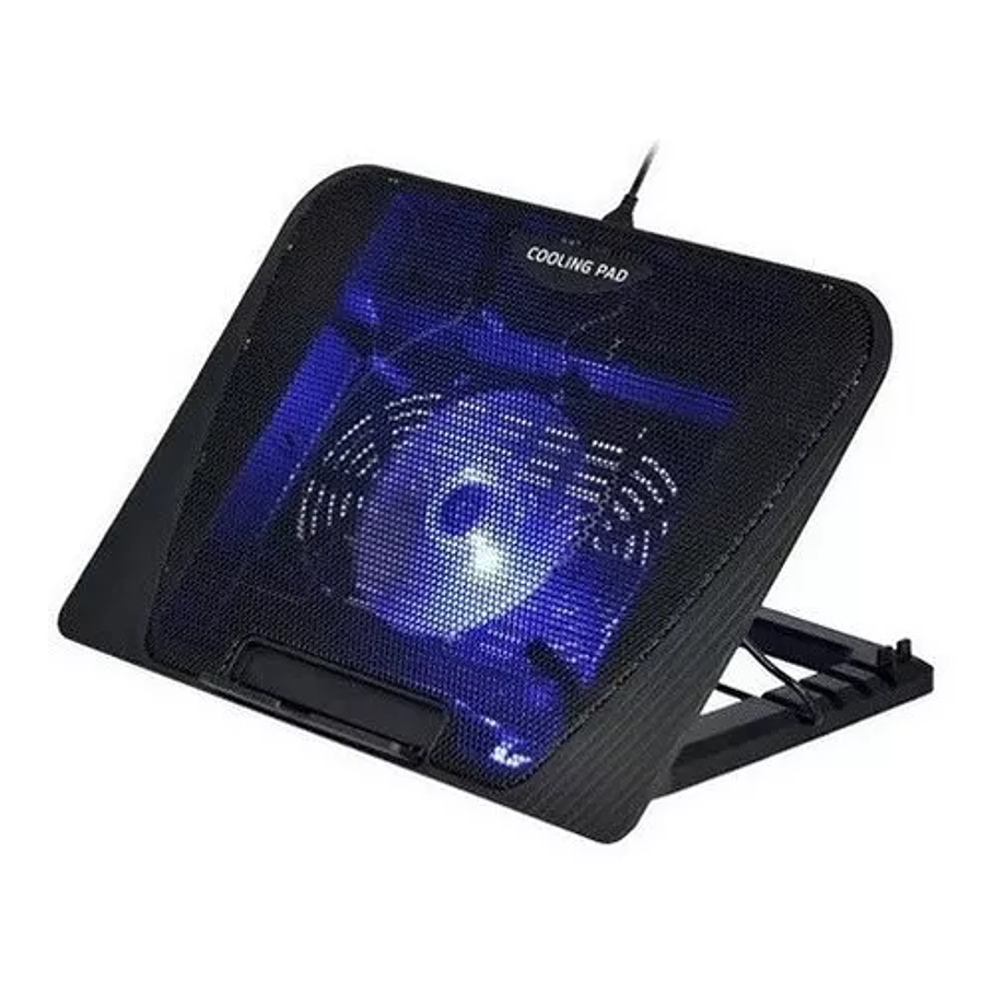 Ventilador Notebook Base Gamer Altura Ajustable Luz Led Color Negro 3