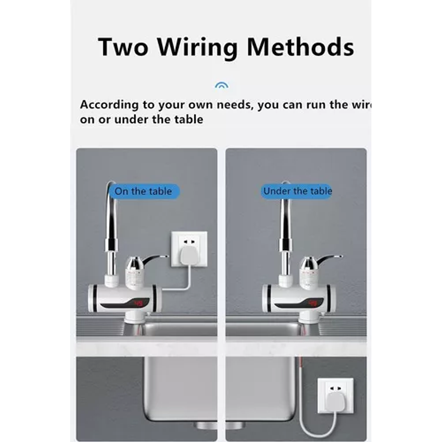 Llave Grifo Agua Caliente Electrica Lavaplatos Color Blanco 4
