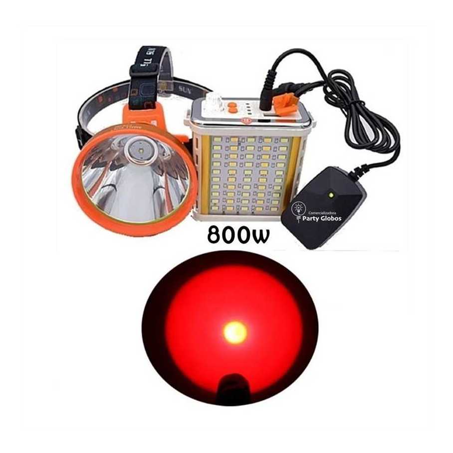 Foco De Caza Minero Con Lámpara 1200w Luz Roja 1