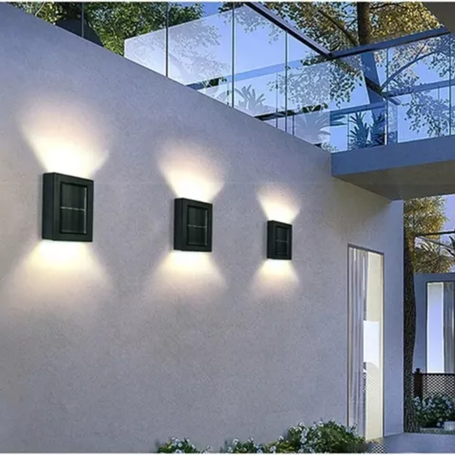 Pack 6 Foco Luz Aplique Solar Led Pared Exterior Luz Fria 2