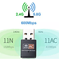 Adaptador Wifi Usb Ac Doble Banda Dual Band Alta Velocidad - Miniatura 3