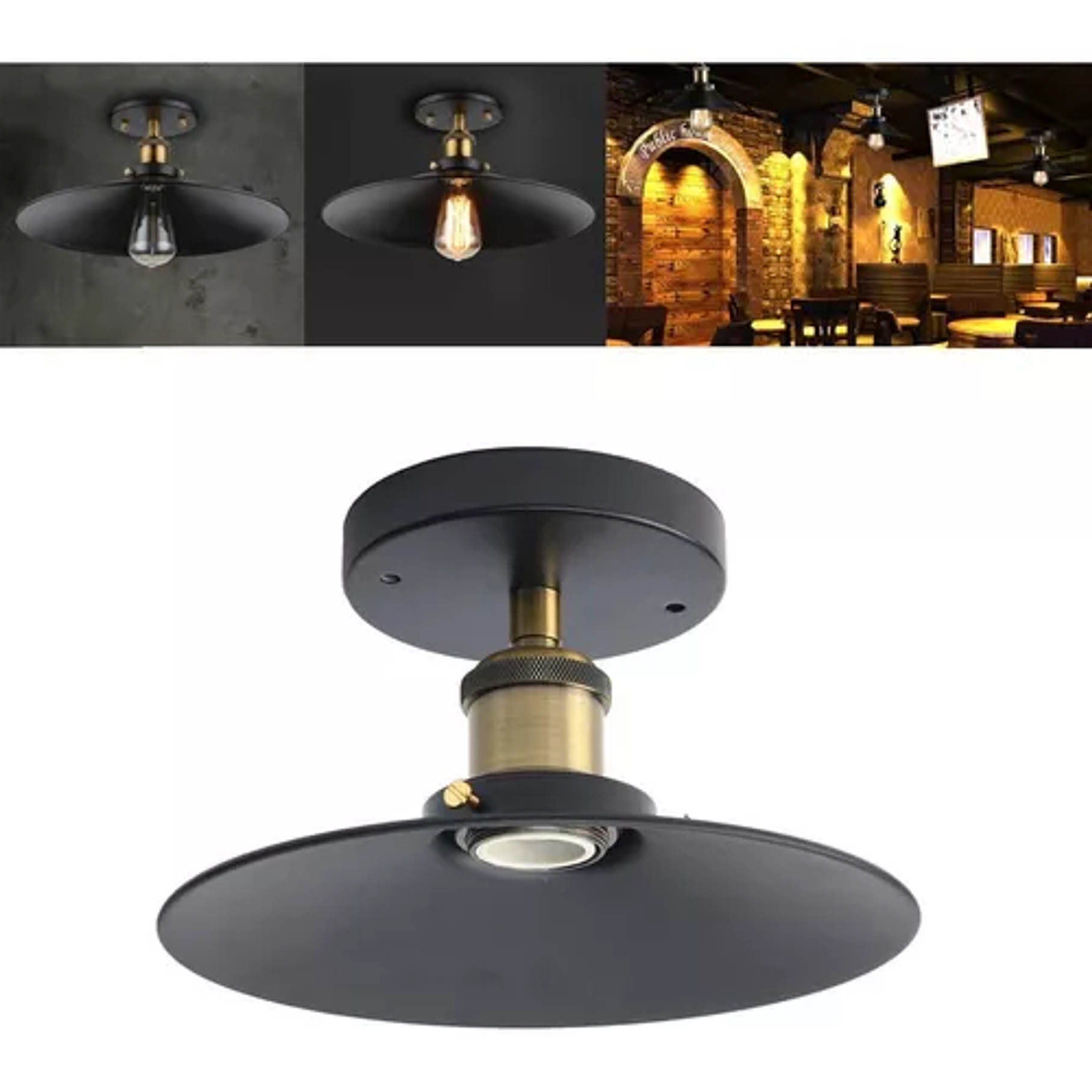 Lampara De Techo Vintage Decoración Retro Soquete E27 3