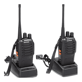 Pack 2 Radios Transmisor Walkie Talkie Color Negro Bandas De Frecuencia 400-470 Mhz