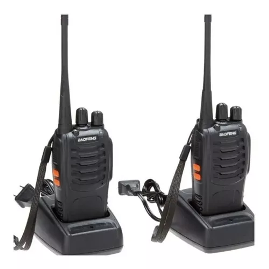 Pack 2 Radios Transmisor Walkie Talkie Color Negro Bandas De Frecuencia 400-470 Mhz 1