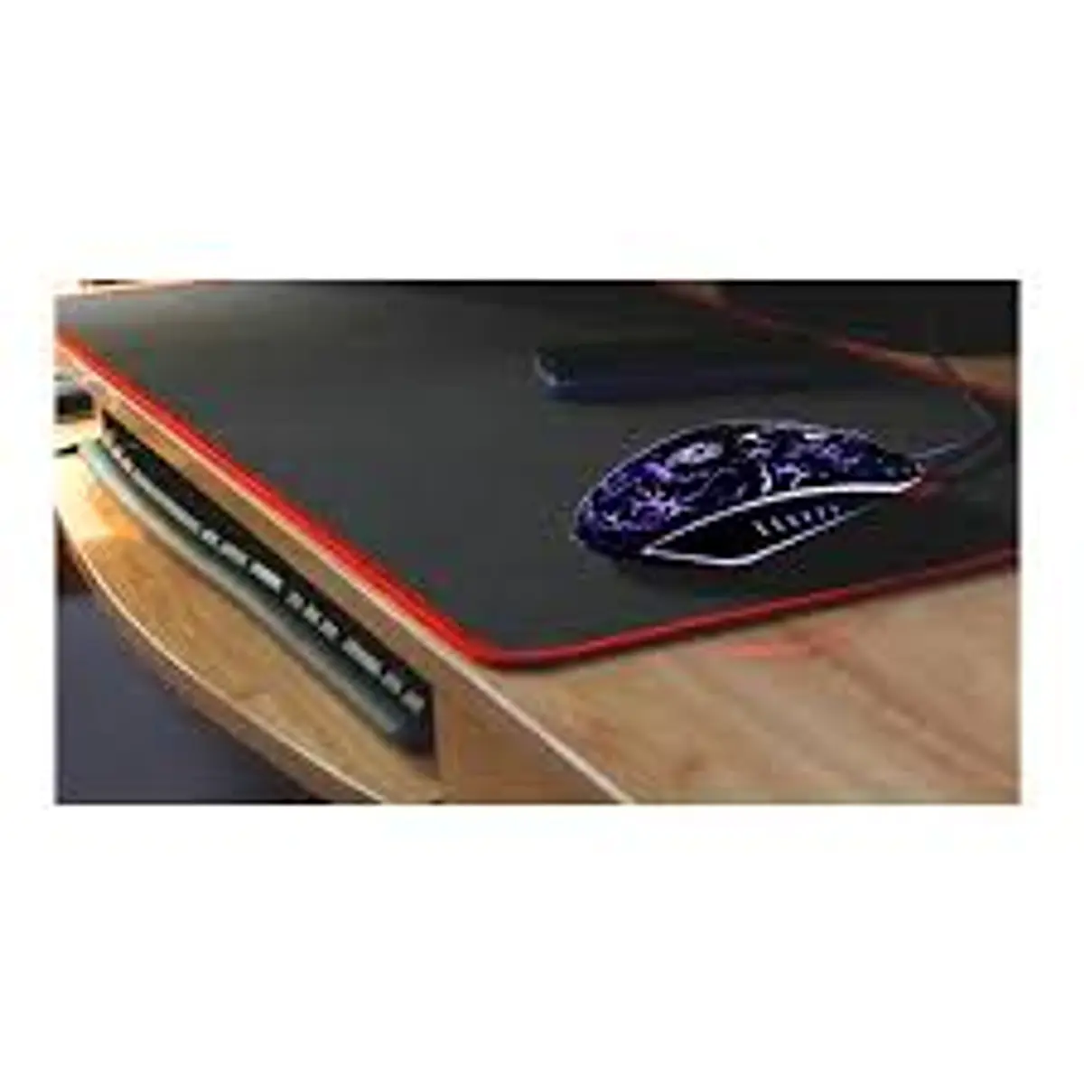 Mouse Pad Gamer Xl Antideslizante Negro Borde Cosido 70x30cm León Import