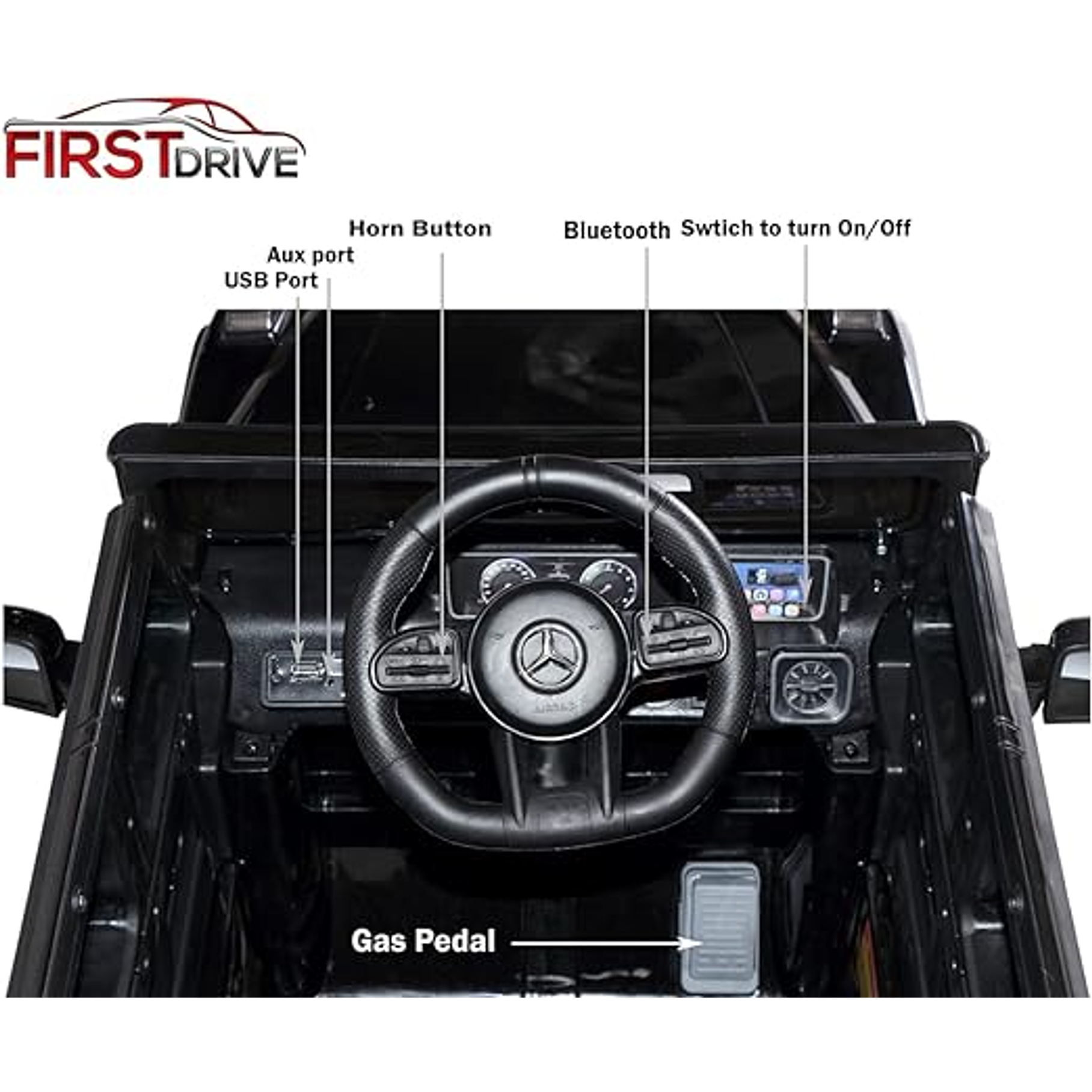 Jeep Eléctrico Infantil Negro con Control Remoto 2