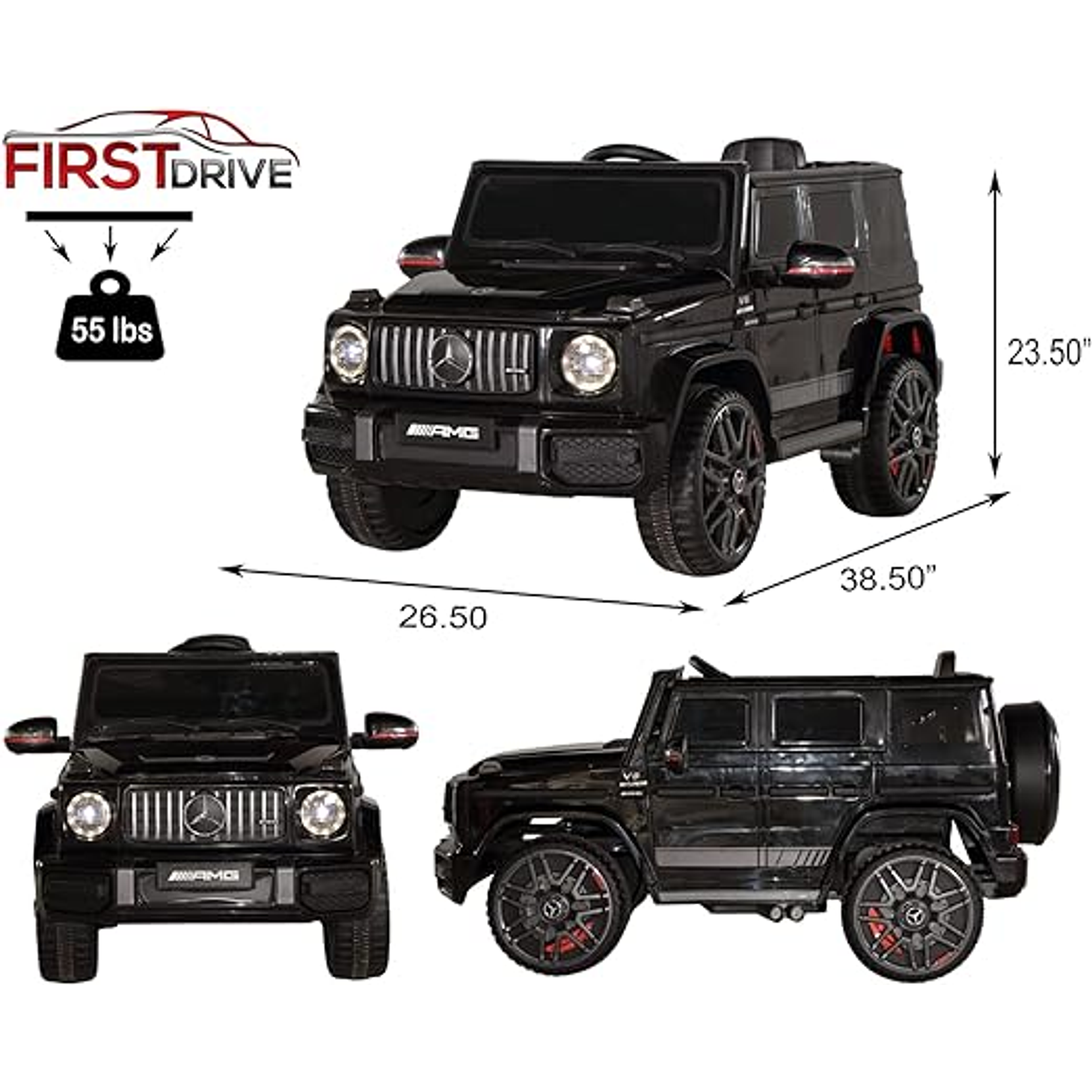 Jeep Eléctrico Infantil Negro con Control Remoto 3