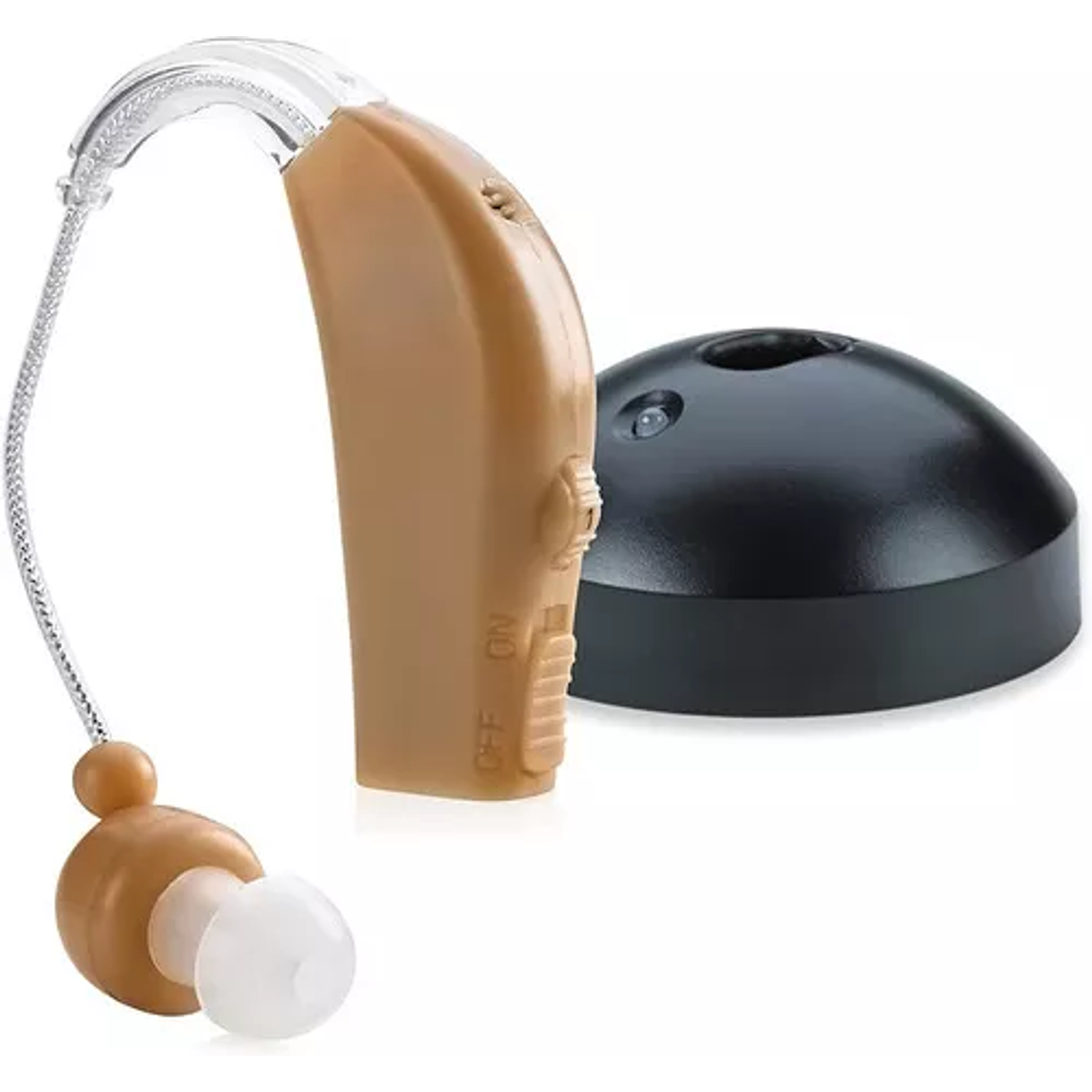 Audifono Para Sordo Recargable Amplificador Rosa Palido 1