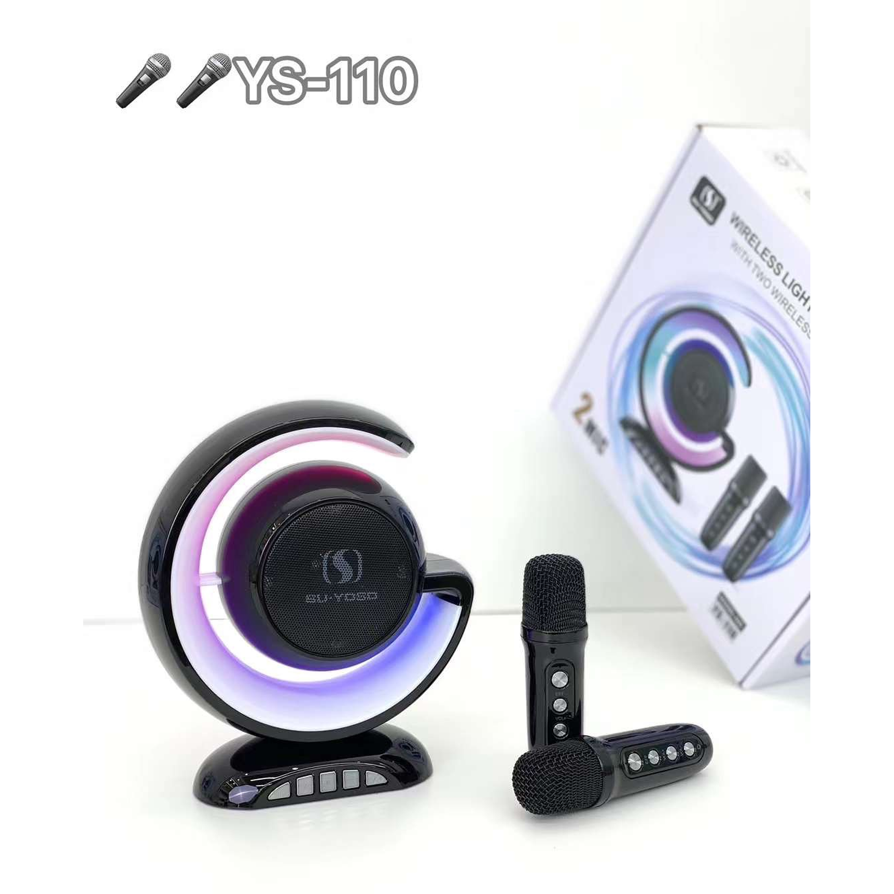 Parlante Karaoke Portatil Con Luces y Microfono USB  3