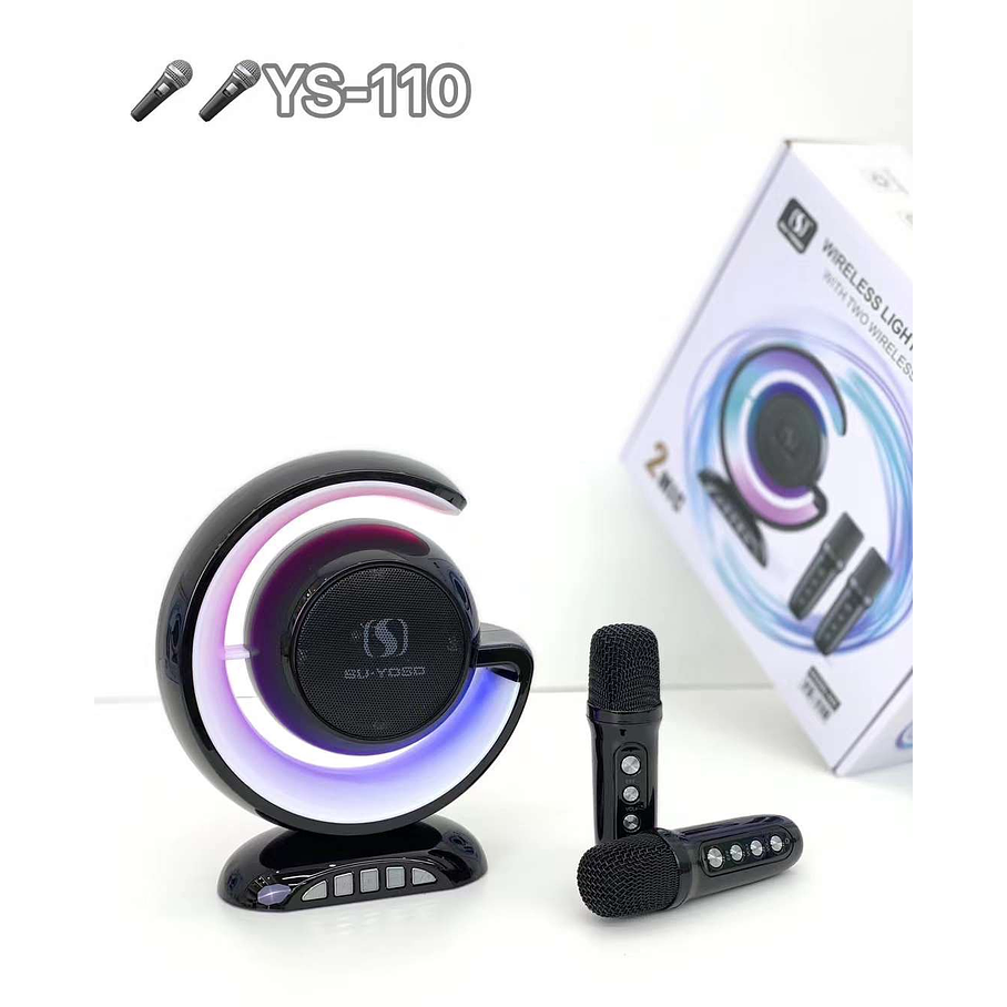 Parlante Karaoke Portatil Con Luces y Microfono USB  3