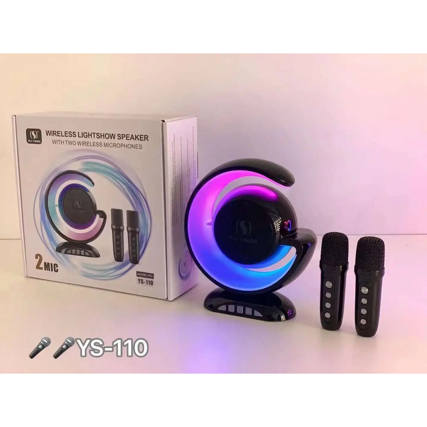 Parlante Karaoke Portatil Con Luces y Microfono USB  5