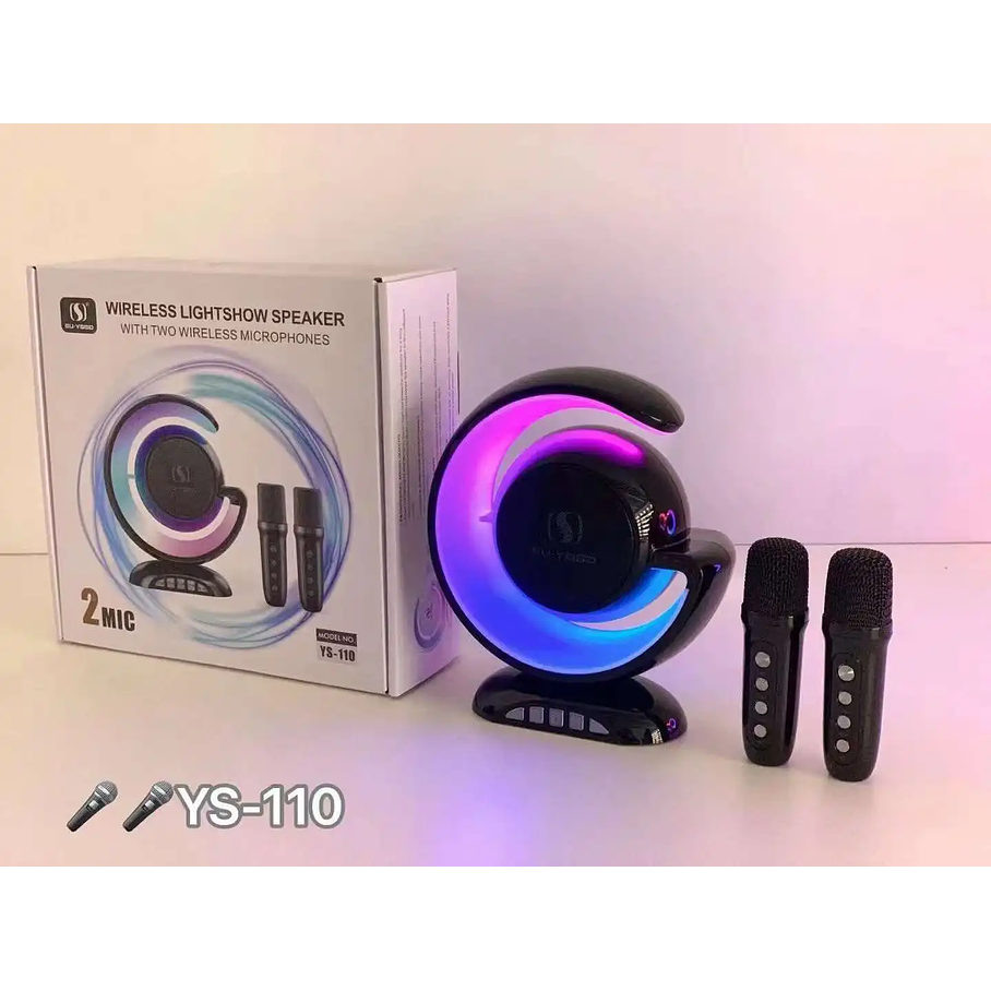 Parlante Karaoke Portatil Con Luces y Microfono USB  5