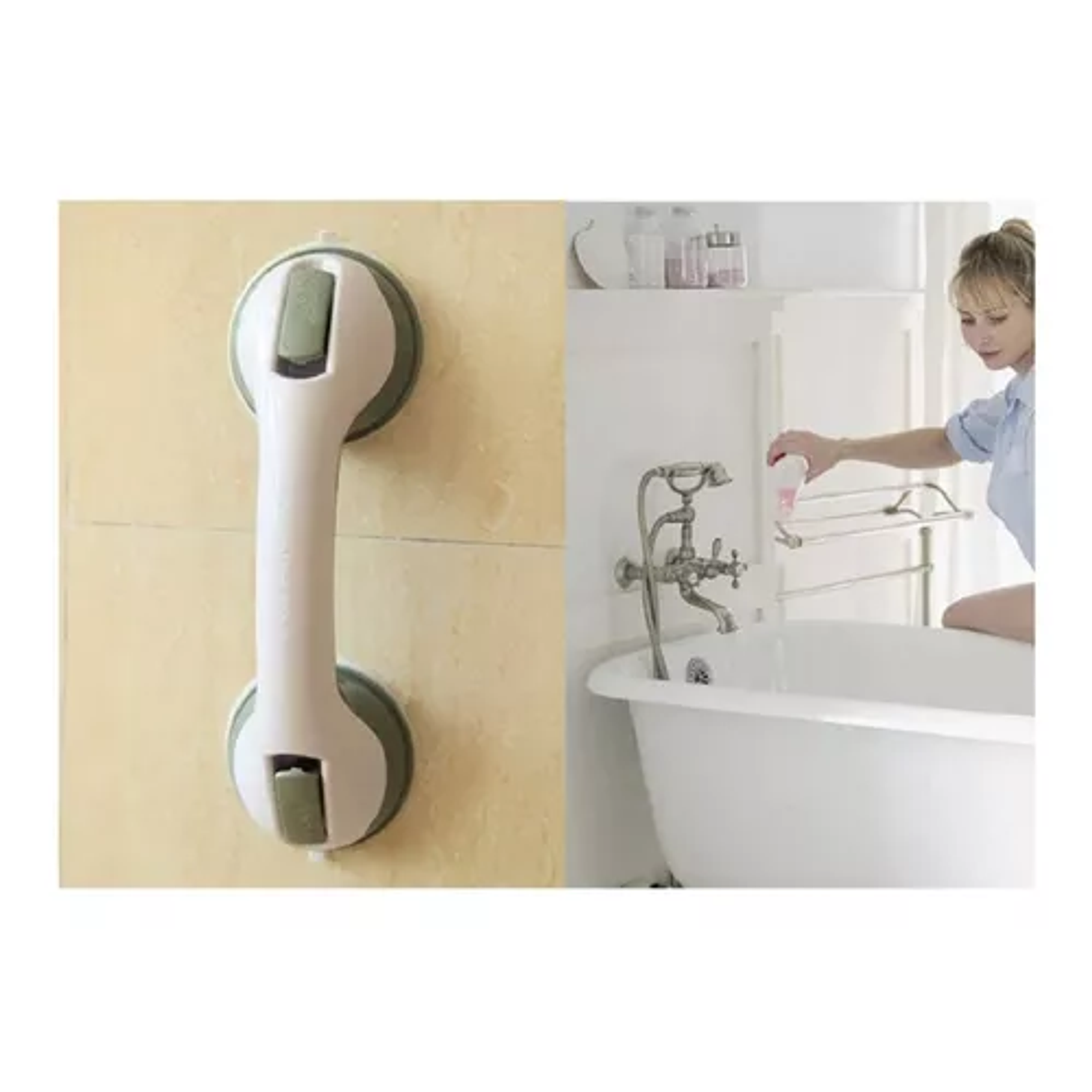 X4 Agarradera Manilla Asa Soporte Seguridad Baño Ducha Mango Color Blanco 3