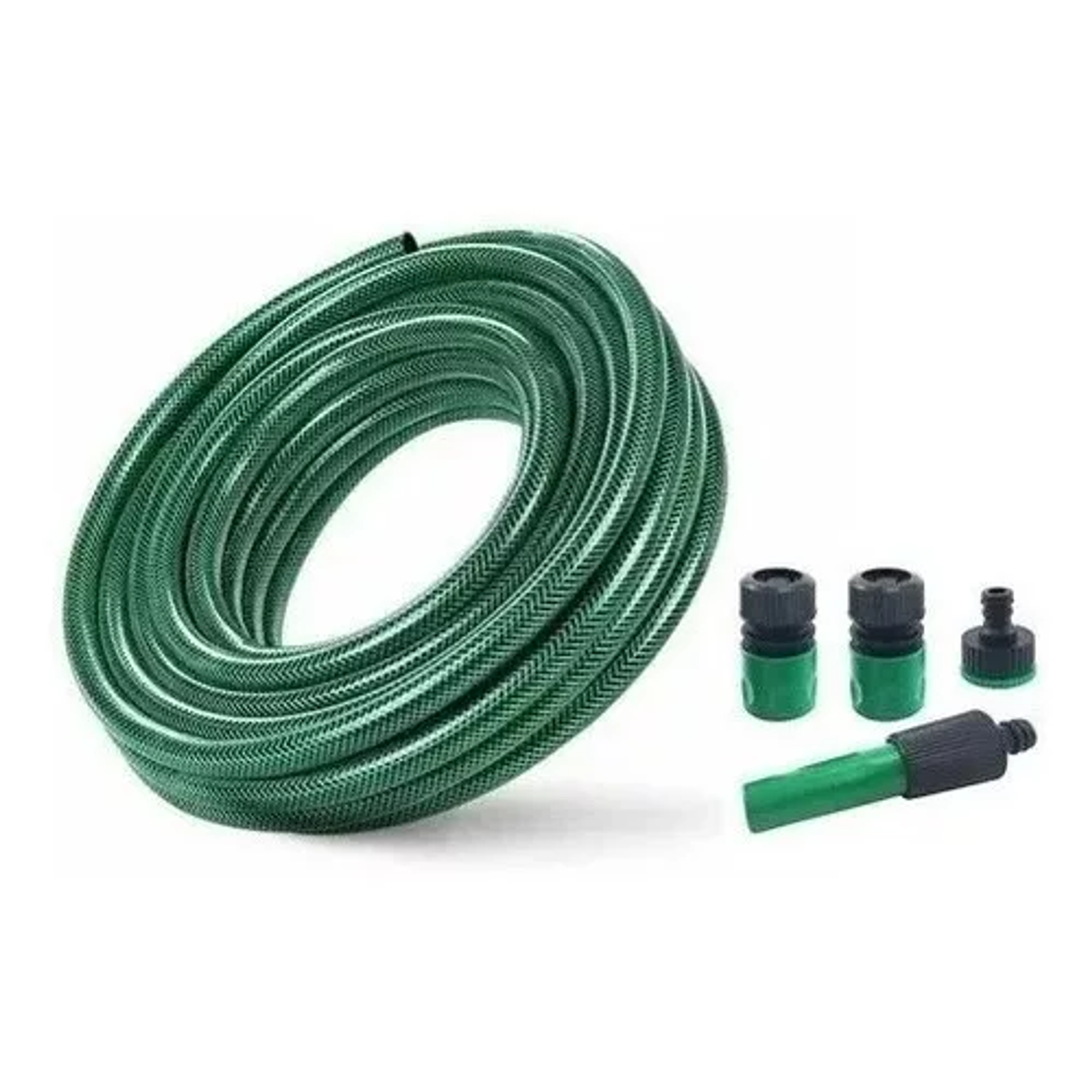 Manguera Reforzada 1/2 Pulgada 20 Mts Mas Pistola Y Acoples Color Verde 1