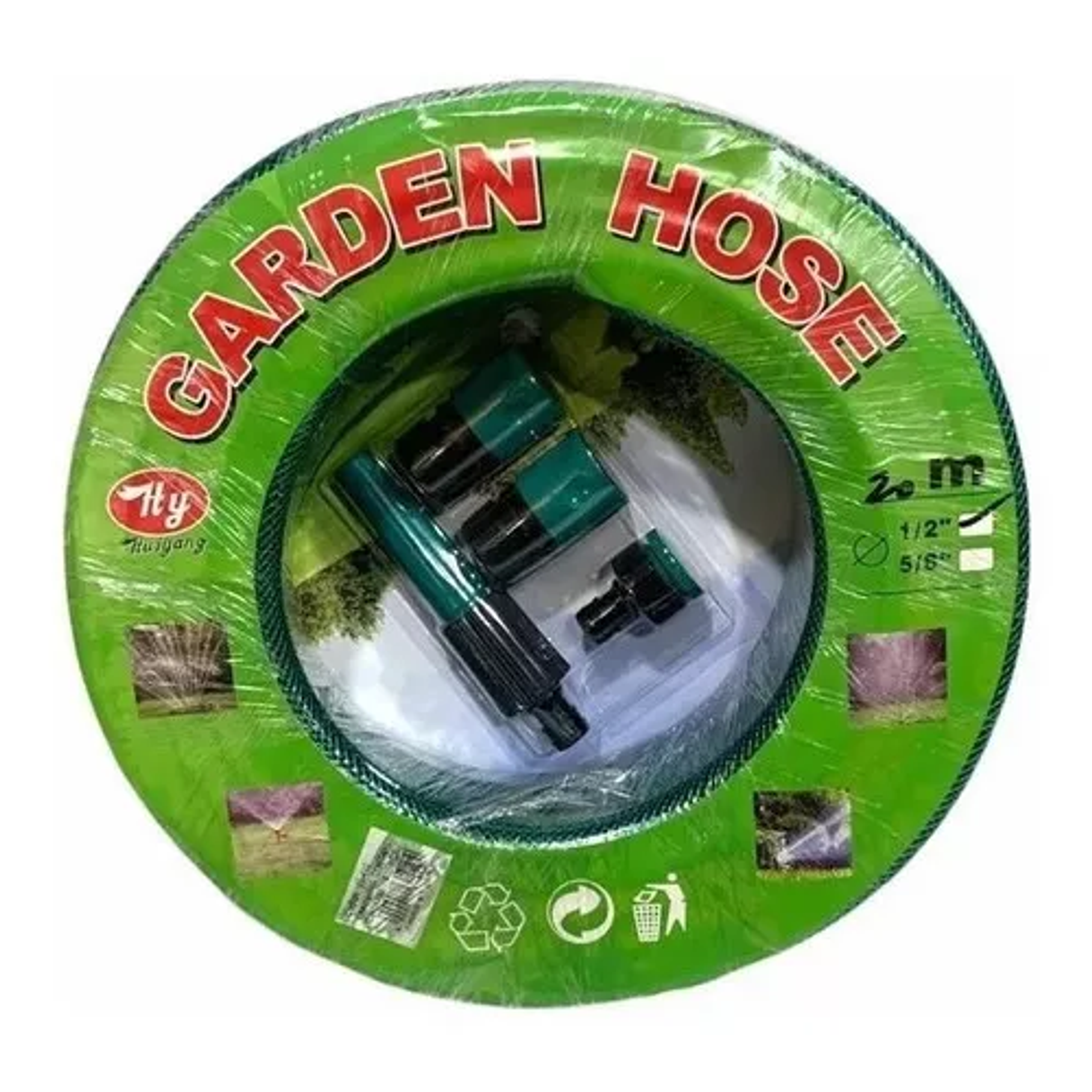 Manguera Reforzada 1/2 Pulgada 20 Mts Mas Pistola Y Acoples Color Verde 3