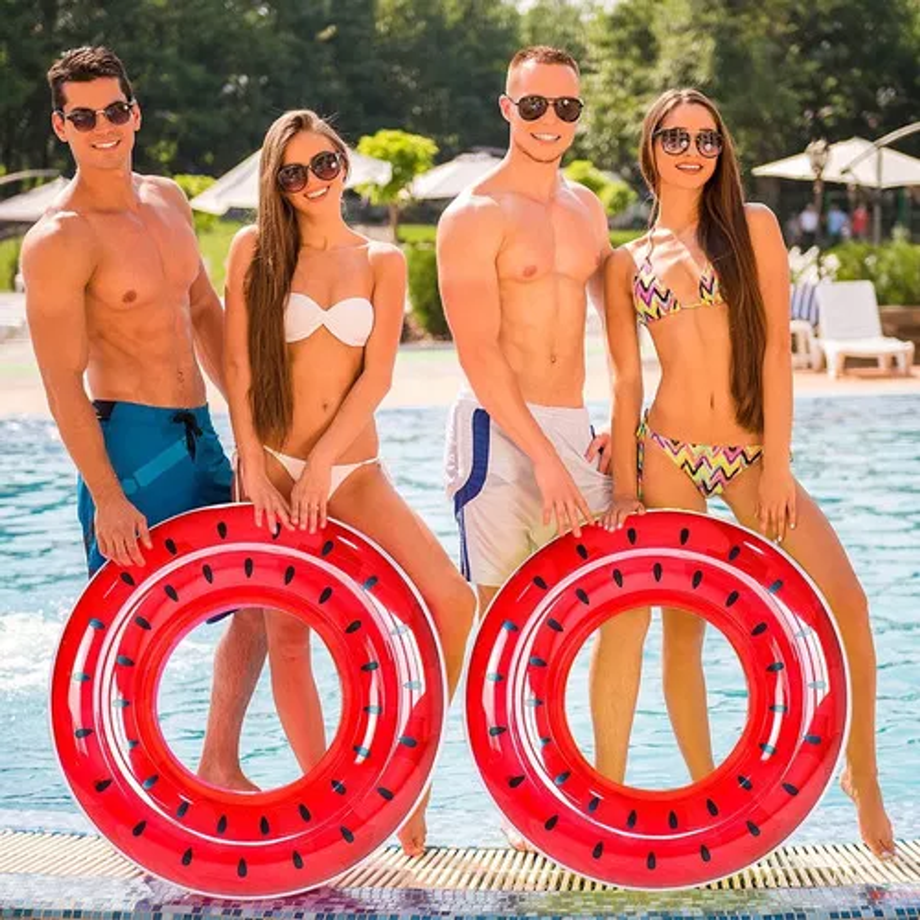 Flotador Sandía Anillo Inflable Playa Río Mar Niños Adultos 3