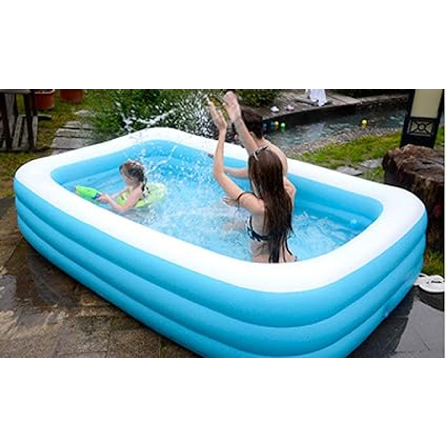 Piscina Inflable Rectangular Niños Verano Diversión 2.60 Mts 2