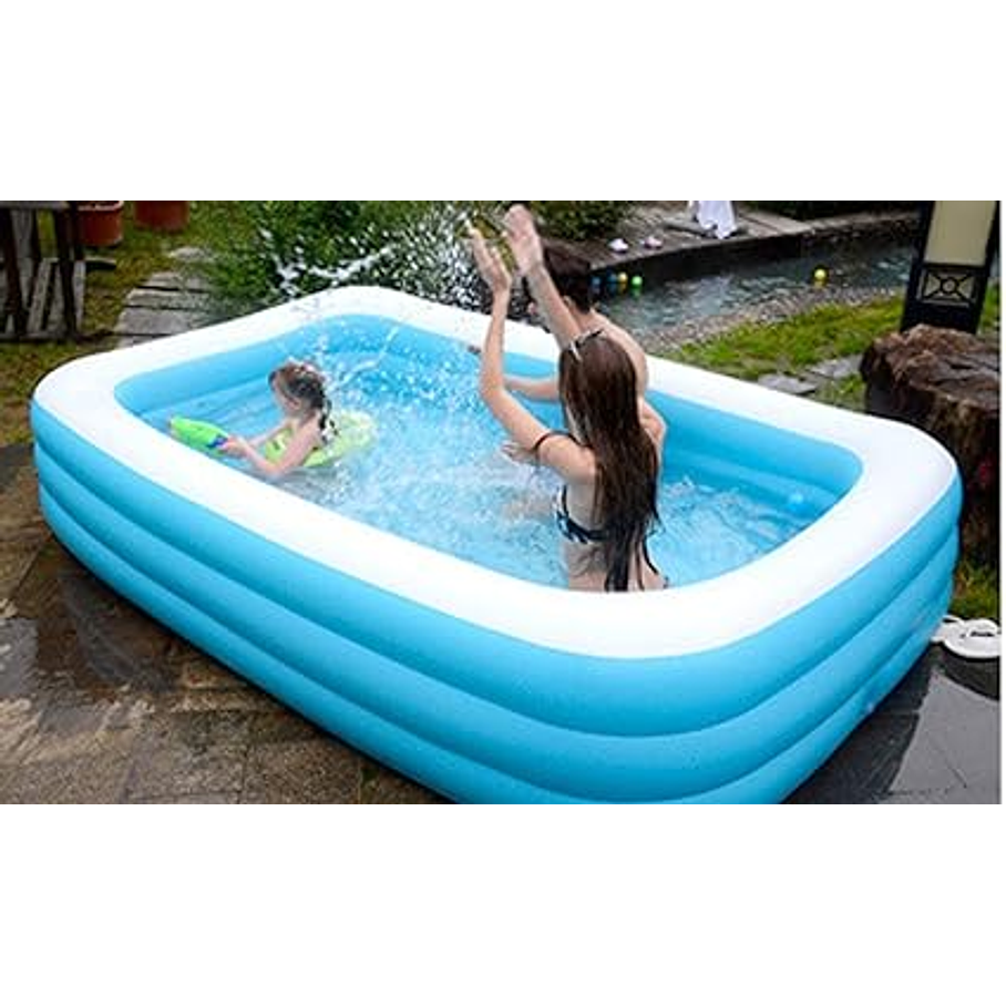 Piscina Inflable Rectangular Niños Verano Diversión 2.60 Mts 2