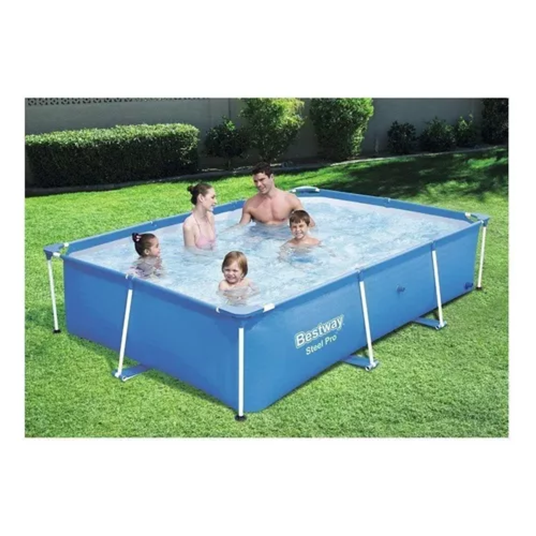 Piscina Estructural Rectangular  Con Capacidad De 2300 Litros De 2.59mX 1.7m De Ancho Azul 4