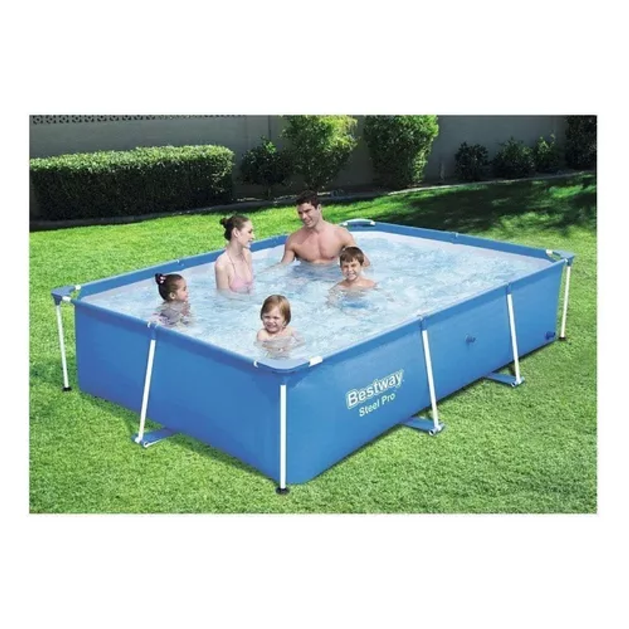 Piscina Estructural Rectangular  Con Capacidad De 2300 Litros De 2.59mX 1.7m De Ancho Azul 4