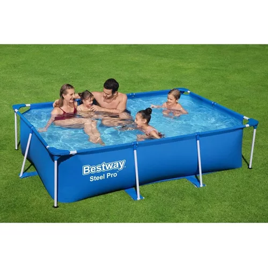 Piscina Estructural Rectangular  Con Capacidad De 2300 Litros De 2.59mX 1.7m De Ancho Azul 7