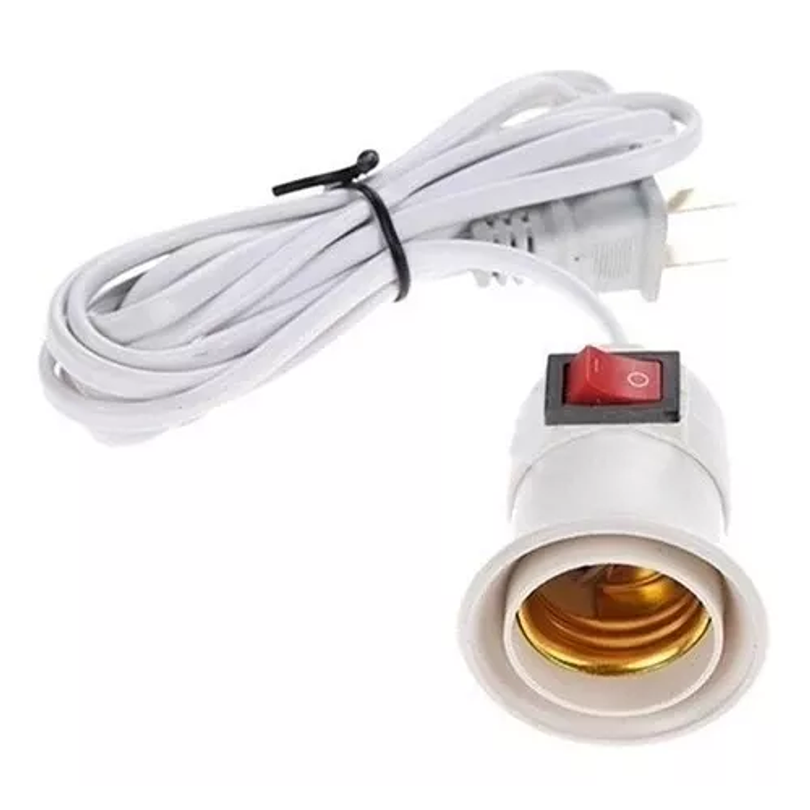Soquete E27 Con Interruptor Cable 8 Mts Enchufe 3
