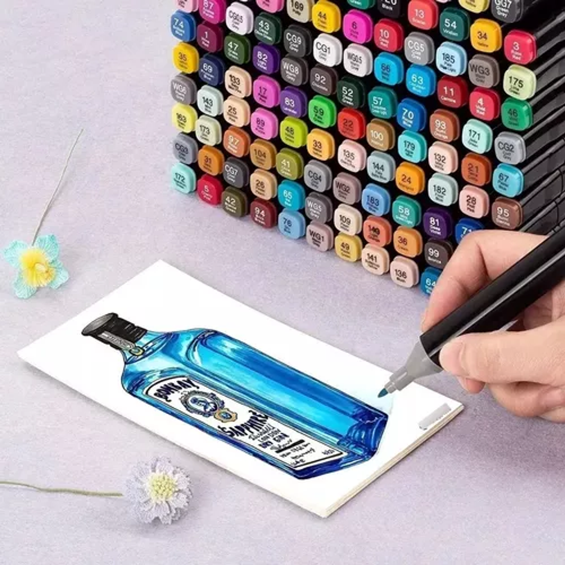 Set De Plumones 168 Marcadores Doble Punta Para Pintar  2