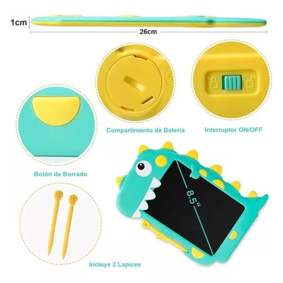 Tablero Mágico Dinosaurio Lcd 8.5 Tabla Dibujo 5