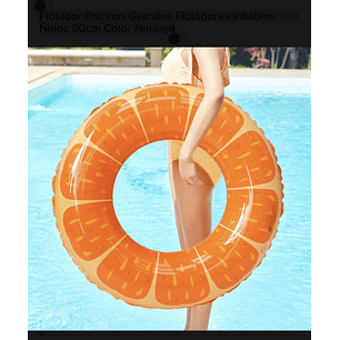 Flotador Piscinas Grandes Flotadores Inflables Ñinos 80cm Color Naranja
