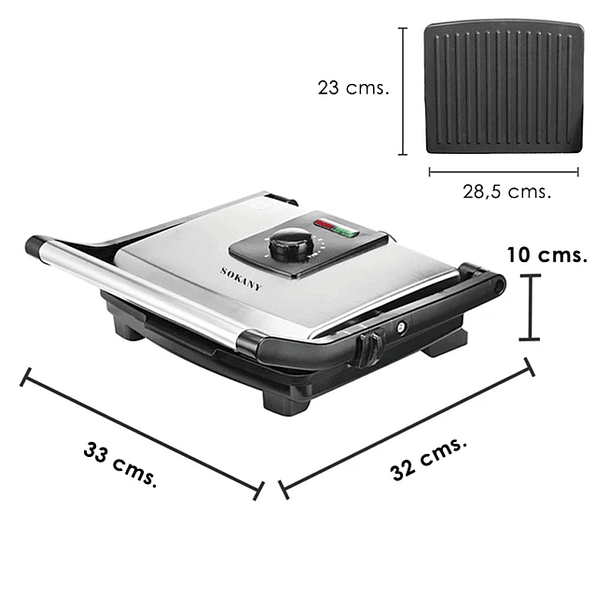 Parrillera Electrica Plancha Grill Carne De Asador Sokany 2000w  3