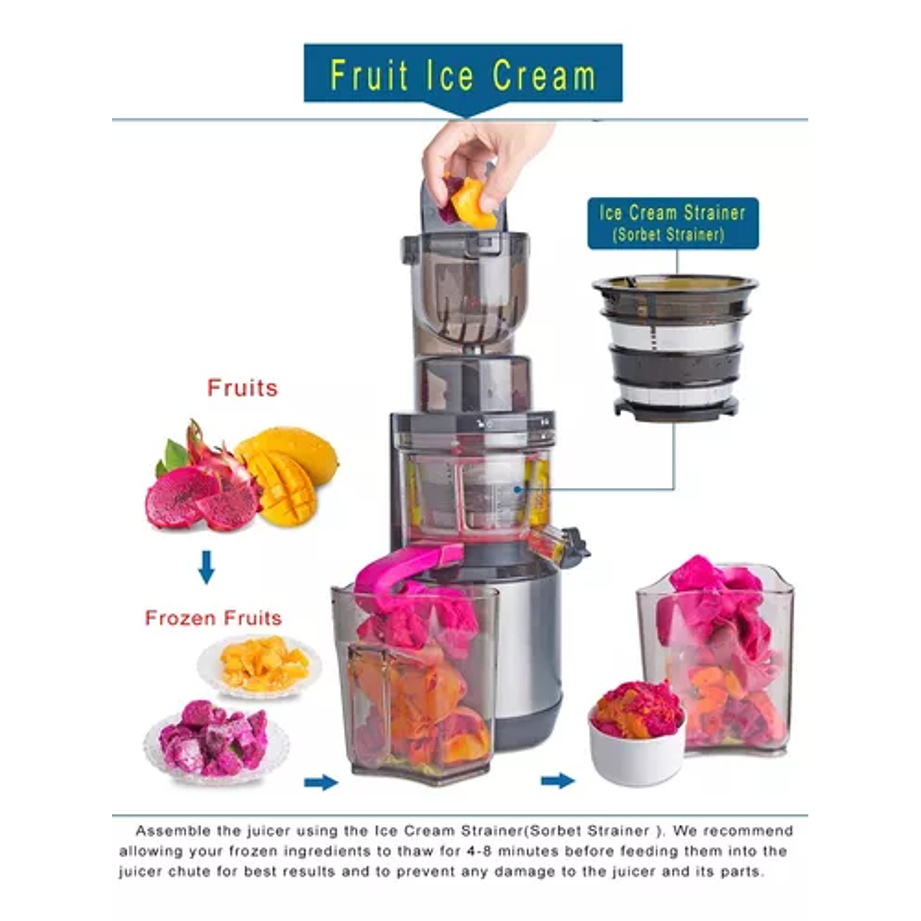 Extractor De Jugos Lento  Frutas Y Verduras RAF 150W 3