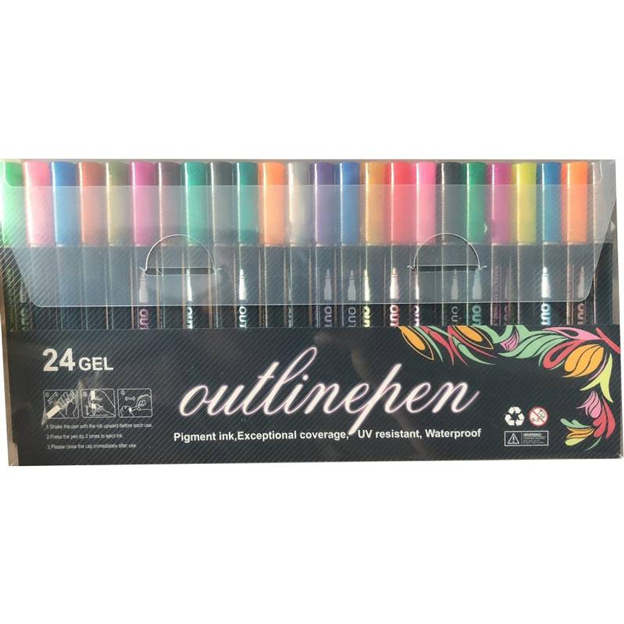 Bolígrafos Fluorescentes De Contorno De Doble Línea 1