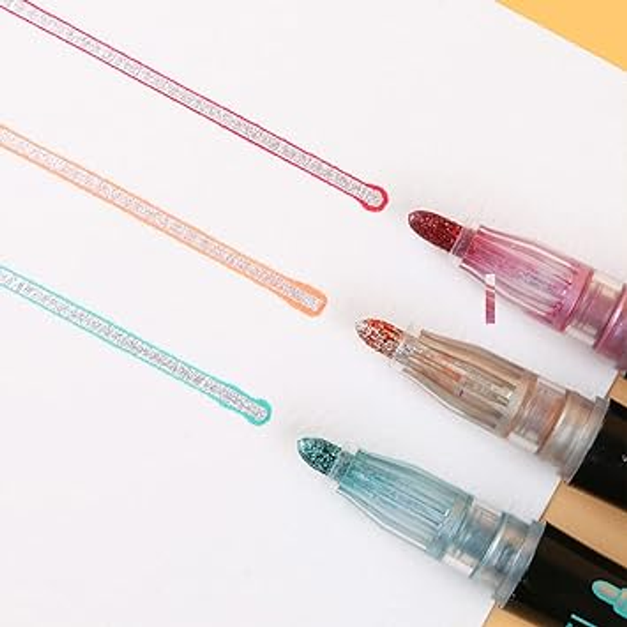 Bolígrafos Fluorescentes De Contorno De Doble Línea 5