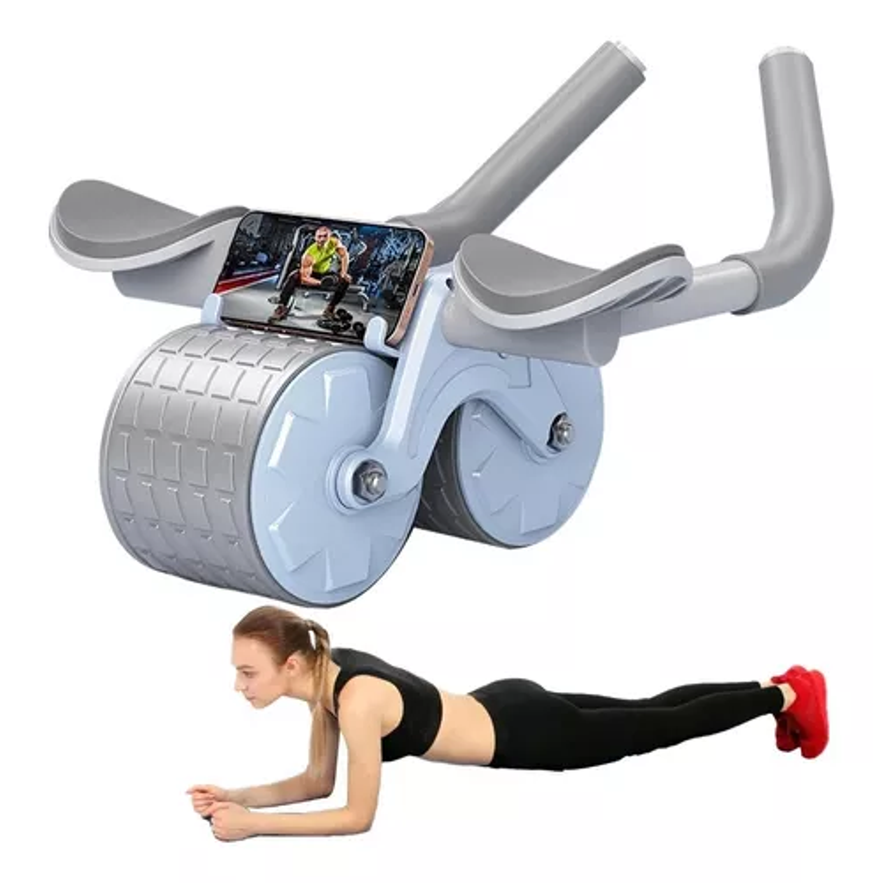 Máquina Para Ejercicios Abdominales 2 En 1 Fitness Rodillo 2