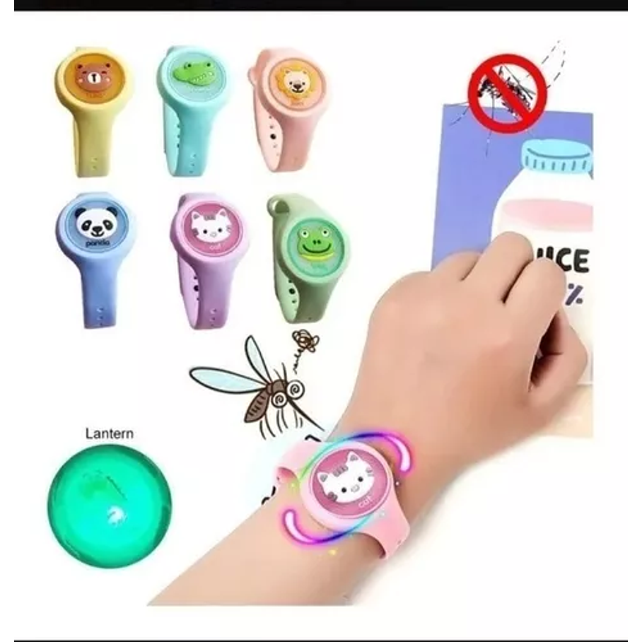 Pack 3 Pulseras Repelentes Anti-mosquitos Con Luz Para Niños 5