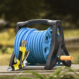 Soporte Carrete y Manguera Para Jardin Facil de Usar 
