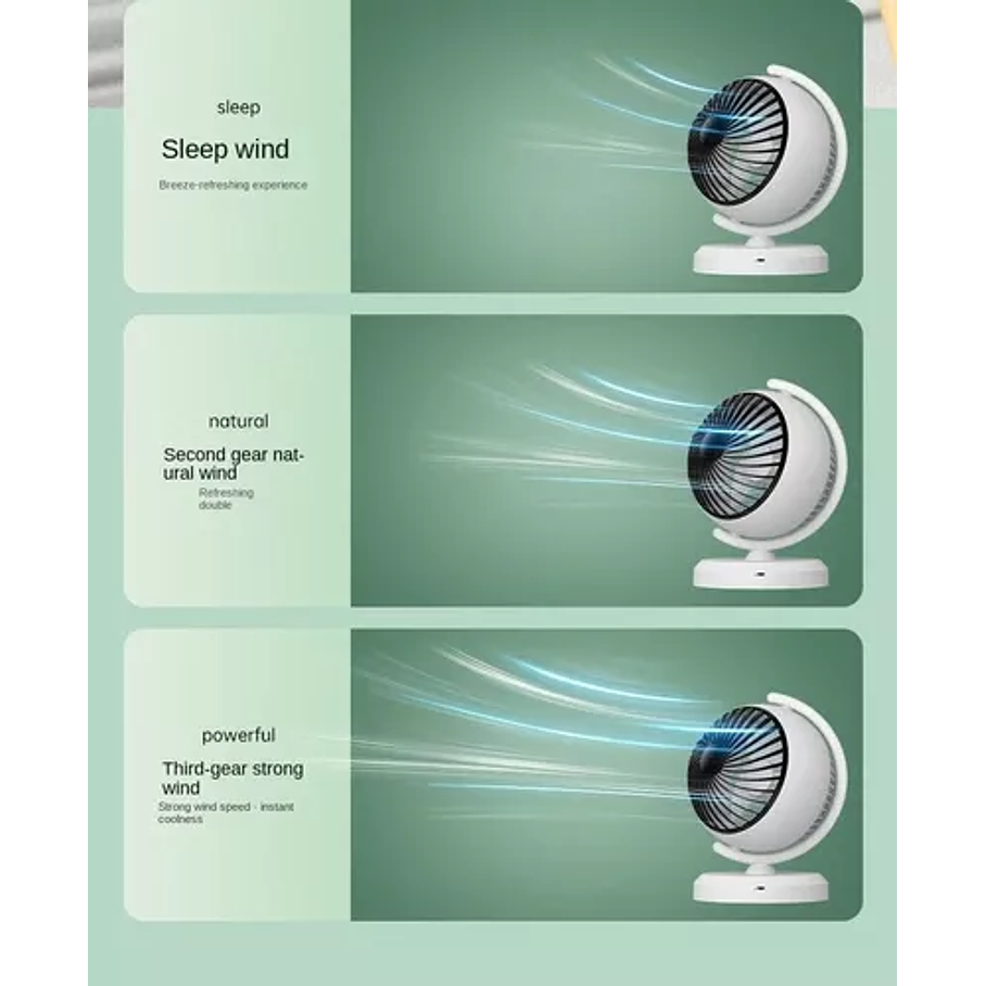 Ventilador De Mesa Lámpara Aire Fresco En Forma De Globo Usb 3